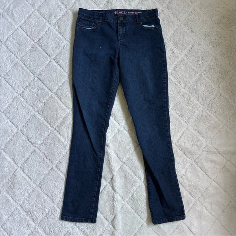 The Children's Place | Denim Blue Girls' Super Skinny Jeans | Size 14